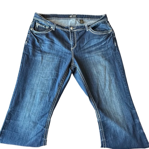 ZCO Womens Jeans Low Rise Bootcut Embellished Studded Embroidered Y2K Size 24 - Picture 4 of 16